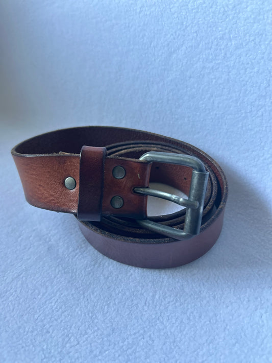 Brown/Caramel Leather Belt – 112cm