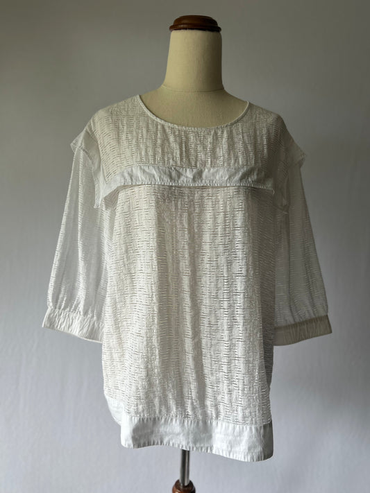 White Textured Blouse – Size 10