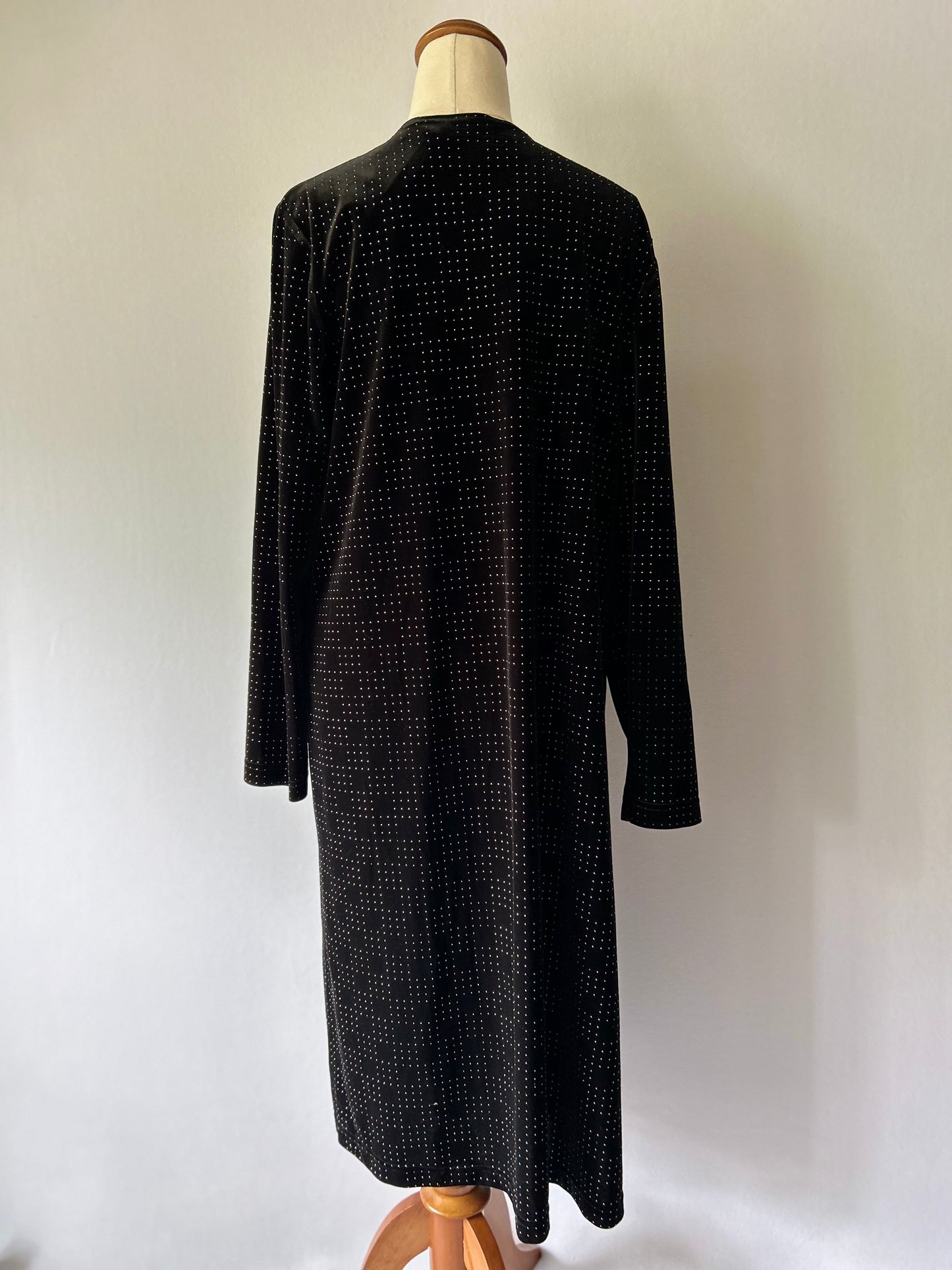 Sparkling Gold-Dot Plush Longline Cardigan – Size 12