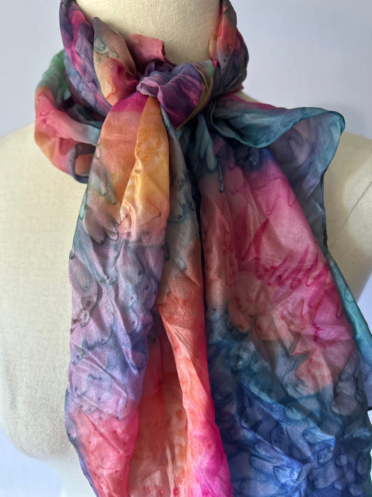 Rainbow Silk Scarf – Square Size