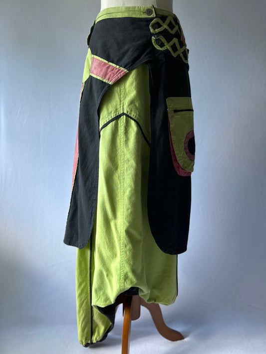 Boho Patchwork Harem Pants | Size Small | Cotton Sarouel Trousers