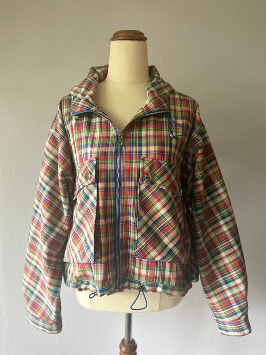 Checkered Hooded Jacket – Size Small
