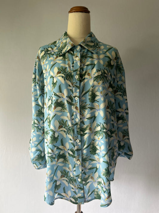 Blue Floral Shirt – Ho. Made (Size 12)