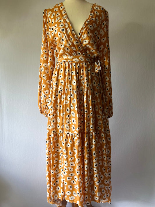 Floral Wrap Maxi Dress – Size 10