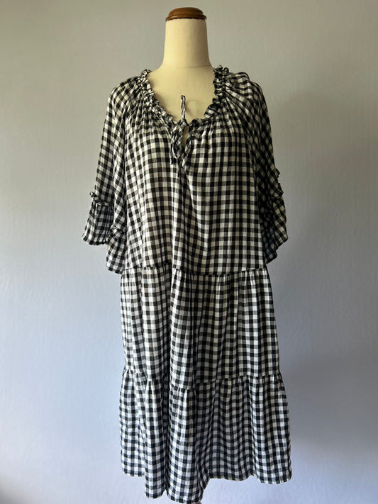 Black & White Check Dress – Size 18