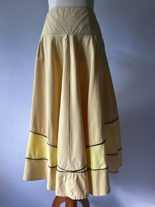 Vintage-Inspired Yellow Cotton Skirt – Size 10 (NZ Made)