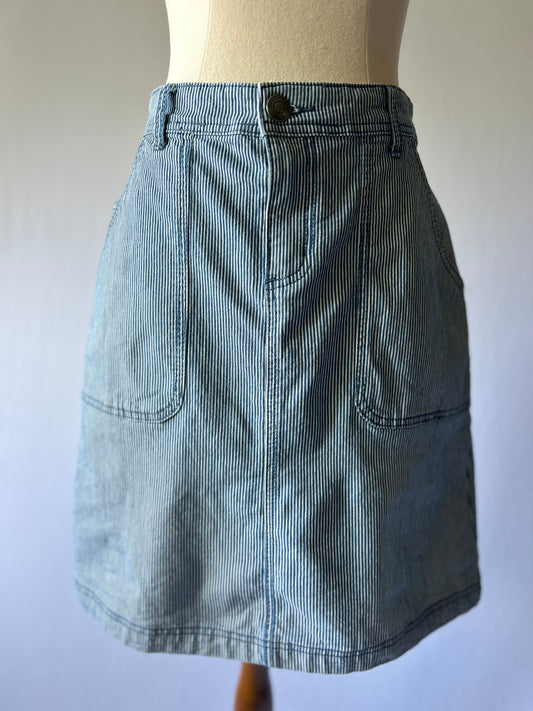 Striped Denim Mini Skirt – Size 8