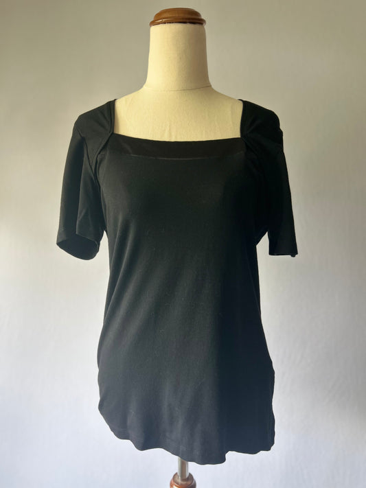 TOAT Black Top – Size 10, Made in New Zealand, Viscose Blend
