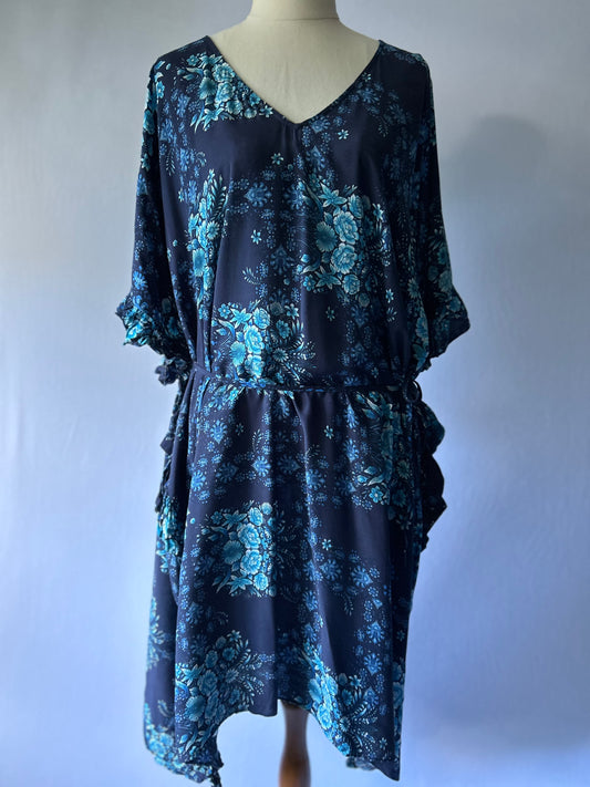 Blue Floral Dress – One Size
