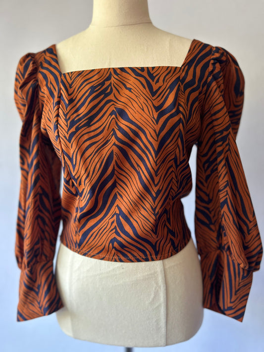 Animal Print Long Sleeve Top – Size 8