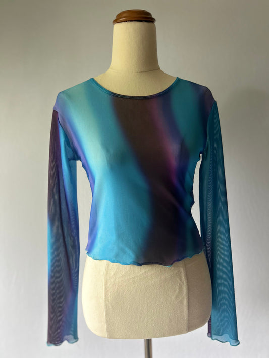 Blue Sheer Cropped Top – Size XS