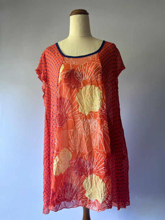 Flowy Red Printed Dress – Size 12