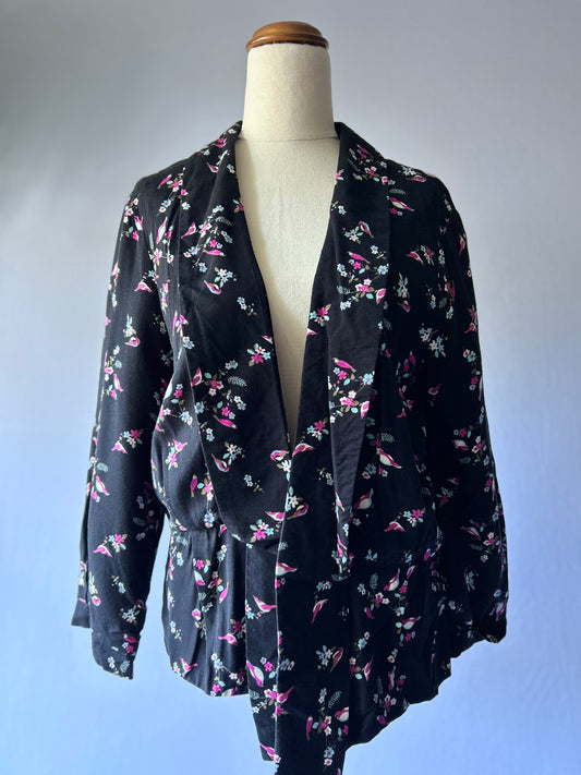 Bonita Floral & Bird Print Jacket | Size 12 | New with Tag | 100% Viscose