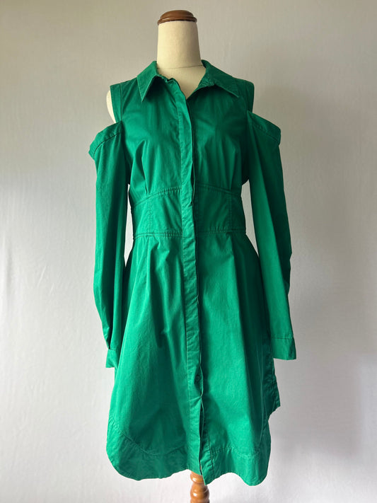 Cue Green Cold Shoulder Dress Size 10