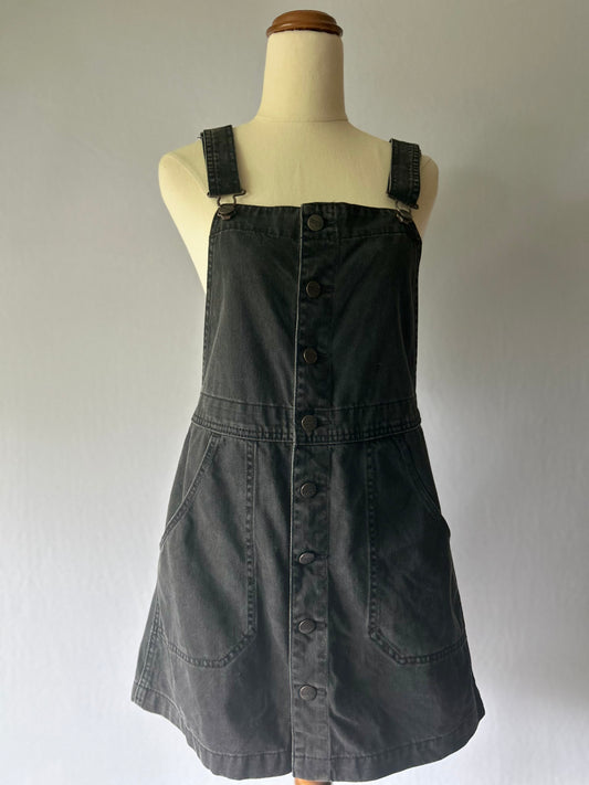 Vintage Wrangler Black Denim Pinafore – Size 10 (S)