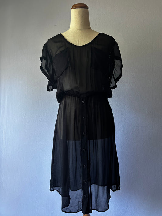 Juliette Hogan Silk Black Dress – Size 8