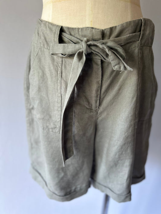 Max Linen Shorts – Grey, Size 10