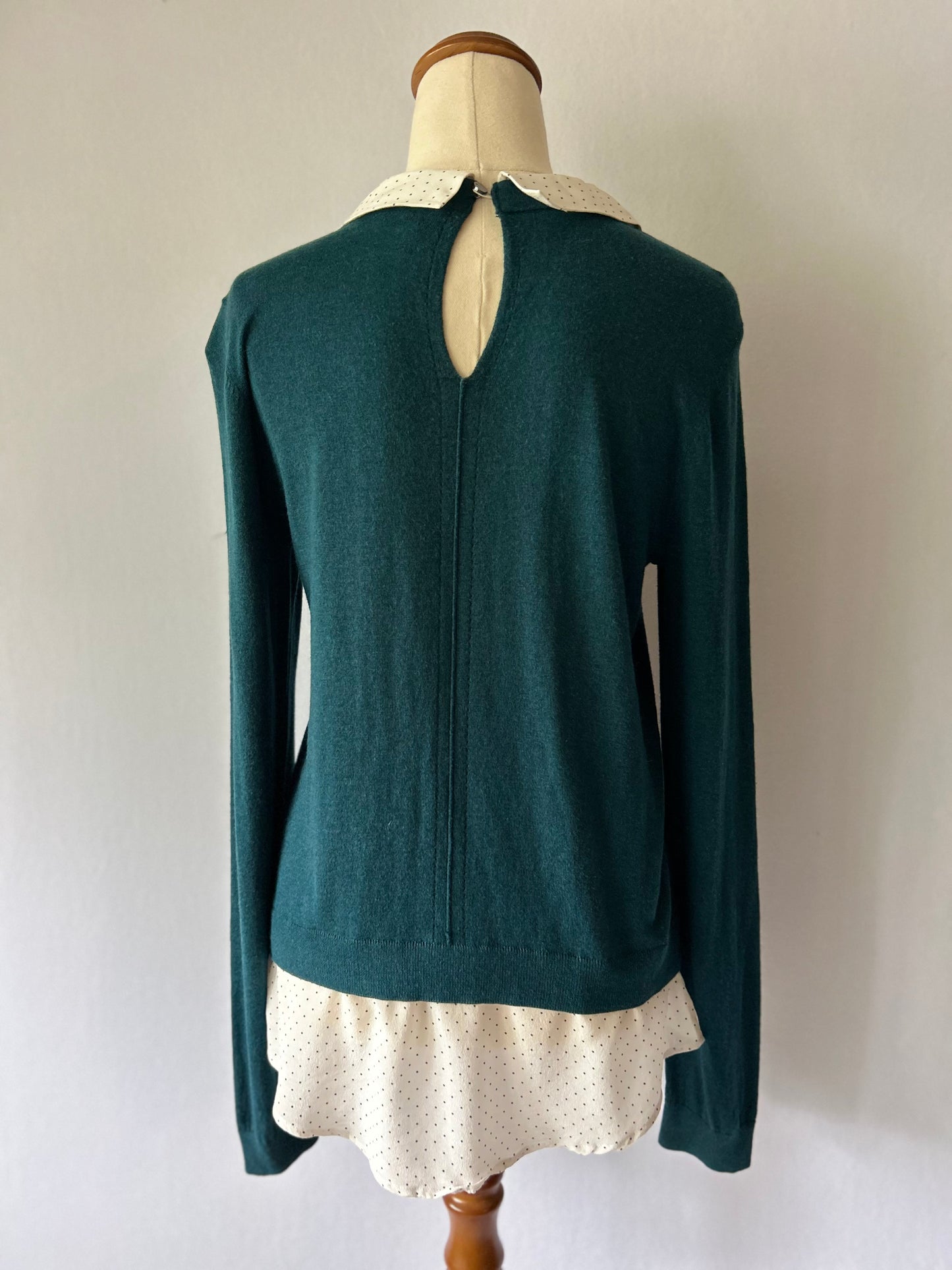 Marcs Cotton-Silk-Cashmere Peter Pan Collar Knit – Size S