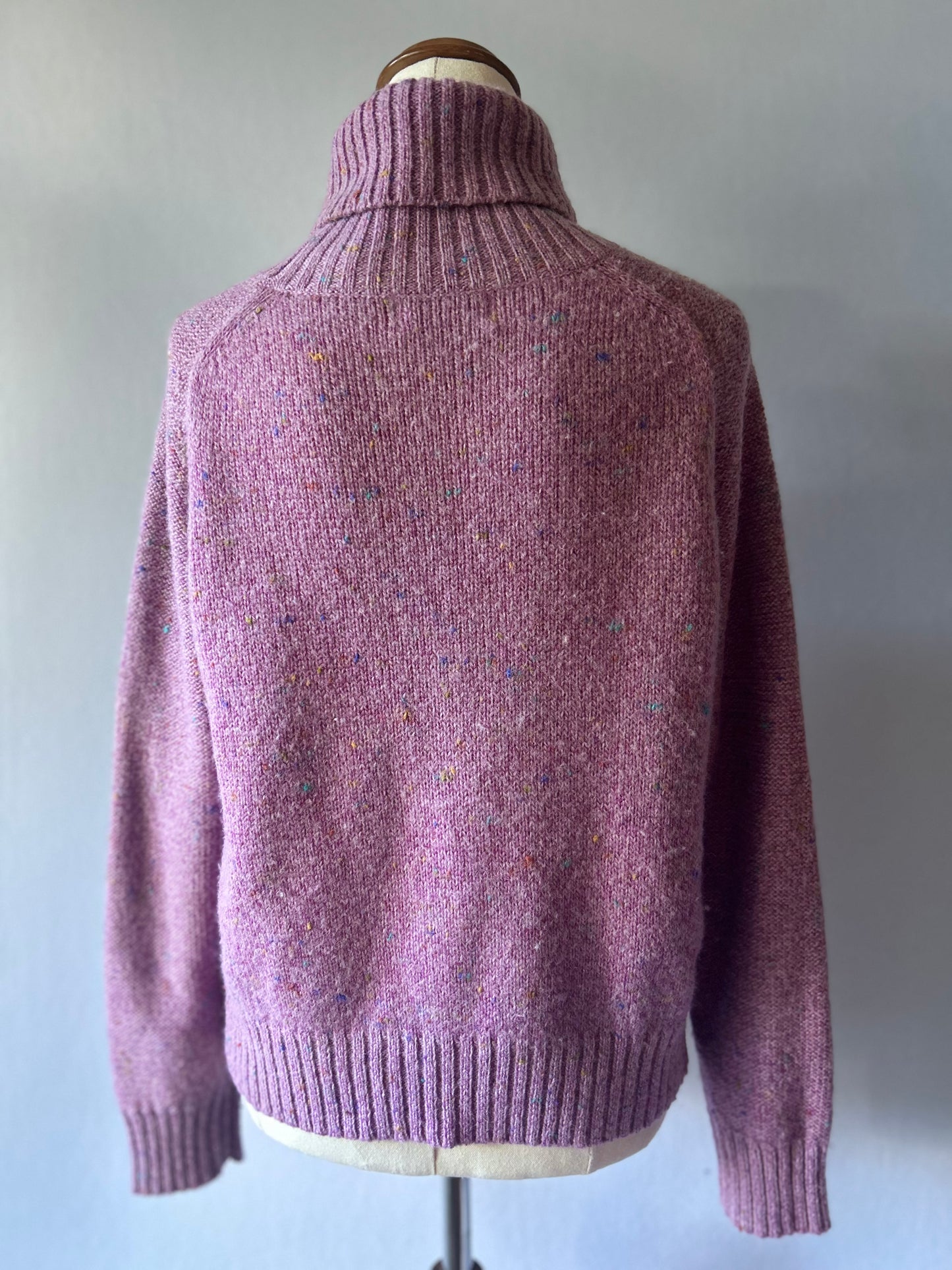 Esprit Donegal Speckled Wool & Mohair Blend Roll-Neck Jumper - Lavender Lilac - Size Small