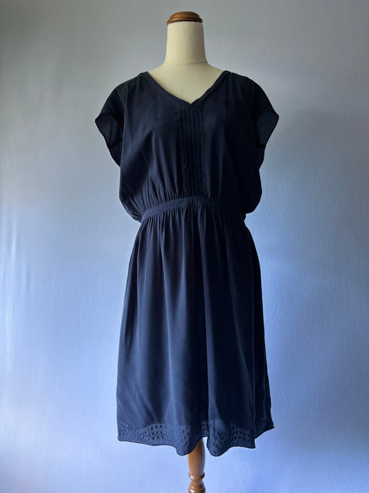 Vanessa Bruno Navy Embroidered Dress – Size 40