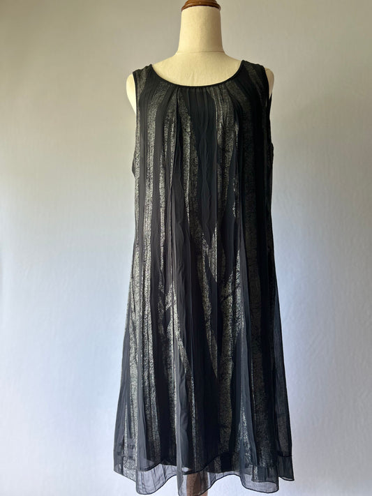 Black Sleeveless Chiffon Dress – Size 40 / US 10 / EUR 42
