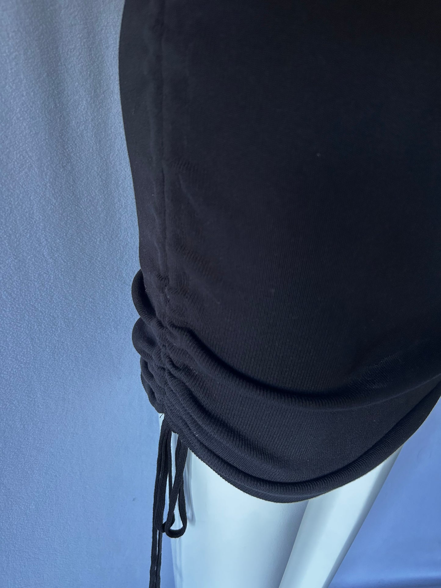 Lioness Black Ruched Long Sleeve Mini Dress - Size S