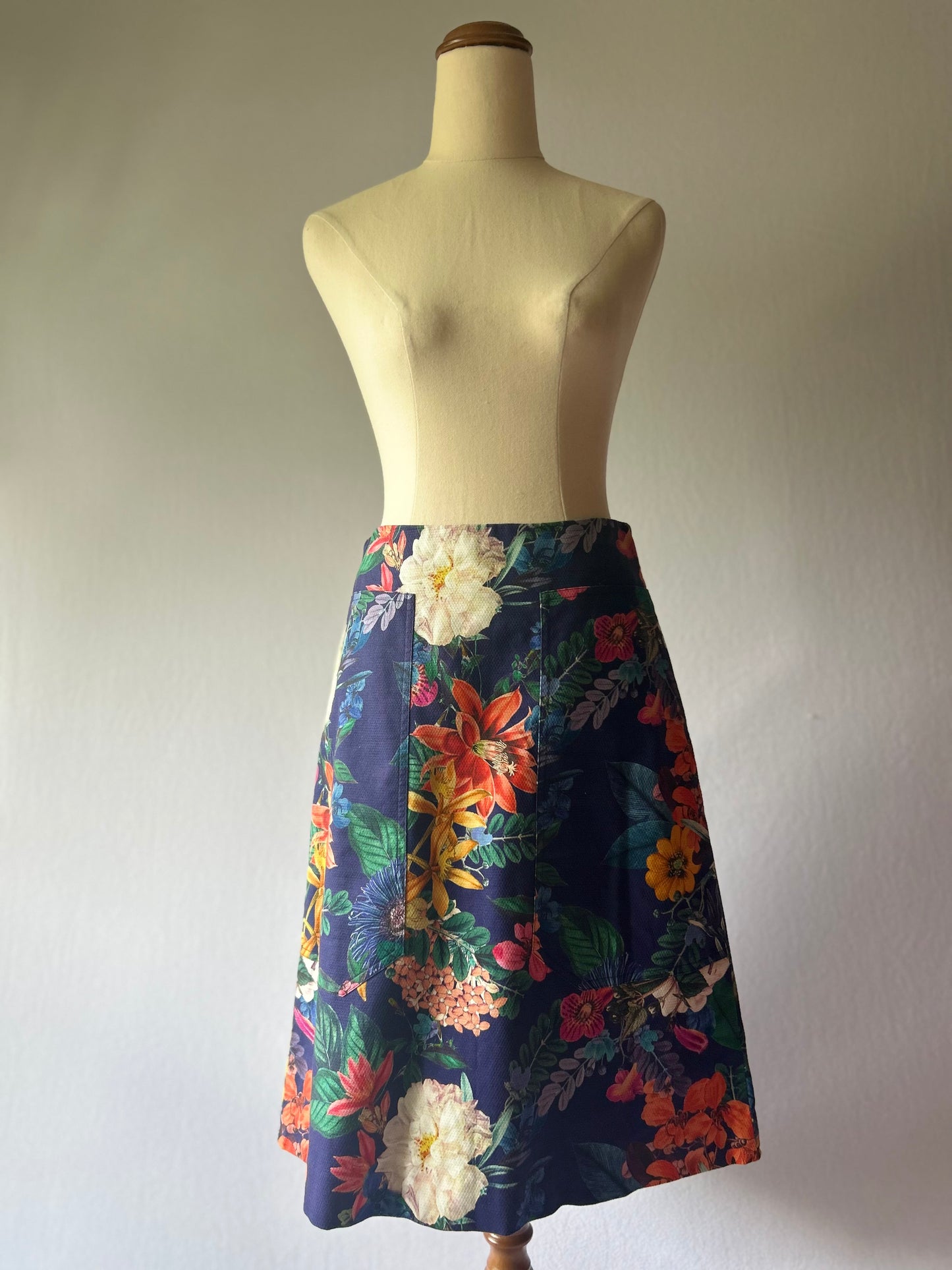 David Lawrence Floral Print A-Line Skirt - Size 6