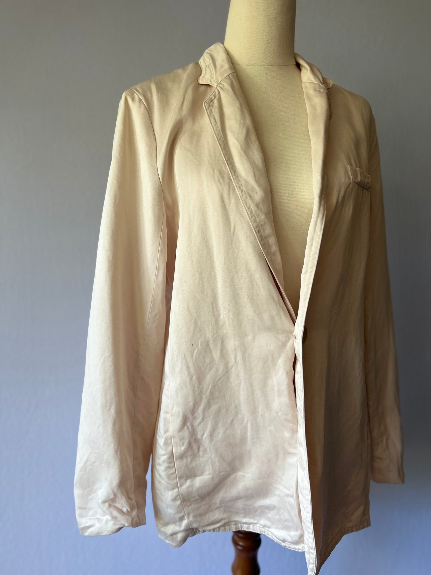 Vintage 90s Linen-Cotton Blend Shimmer Blazer (Size 38)