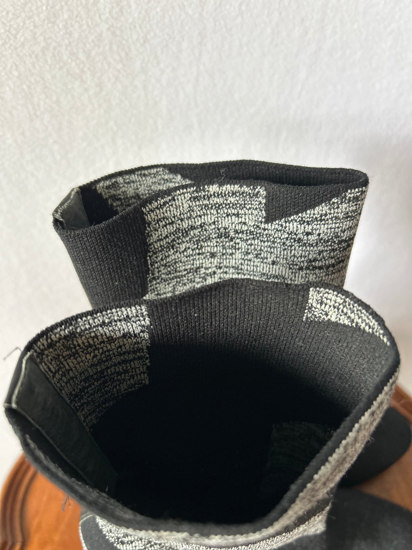Graphic Monochrome Stretch-Knit Sock Boots – Size 36