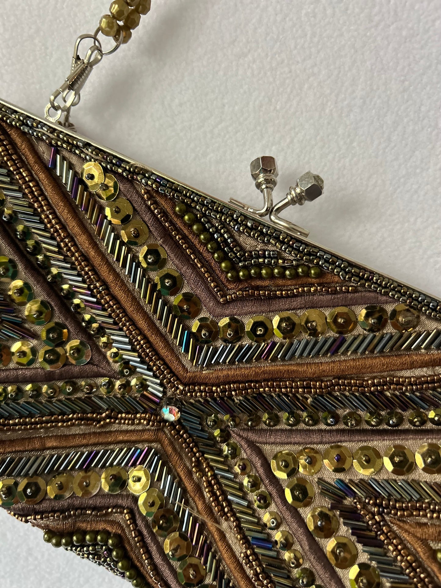 Vintage Art Deco Beaded Kiss-Lock Evening Clutch Bag