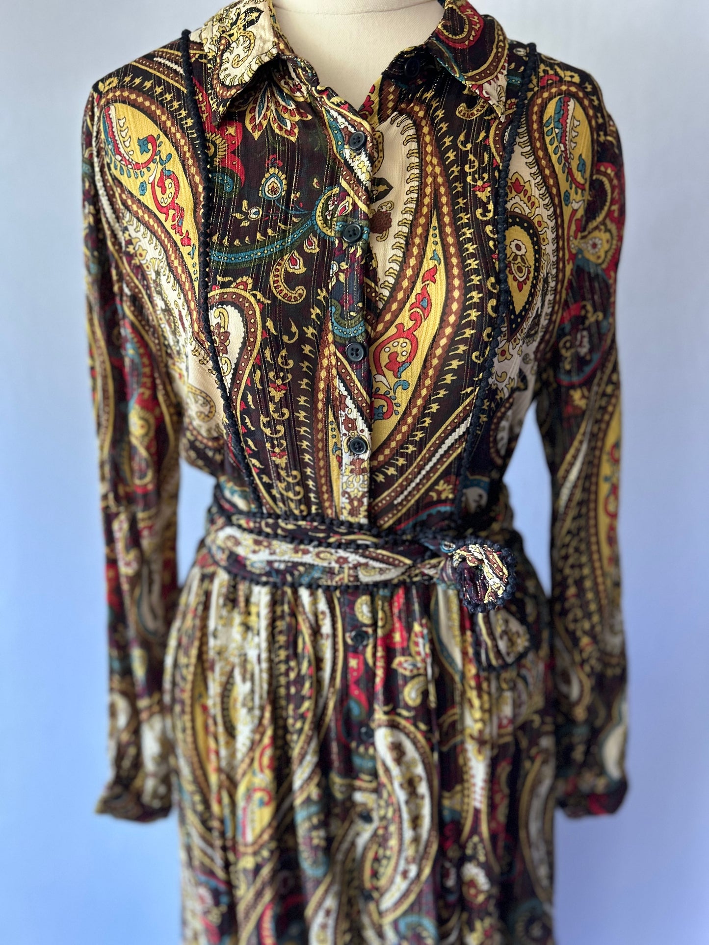 Boho Paisley Midi Dress – Size Small