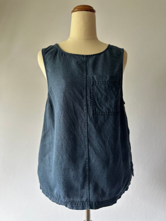 Gorman Tank top Size 10 Navy Linen Blend