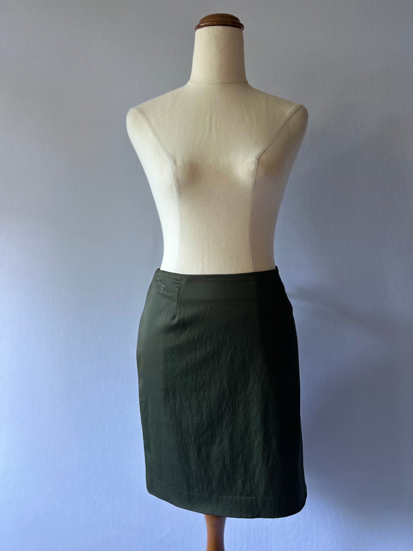 Olive  Mini Skirt - Size 8 | Stretch Bodycon Fit