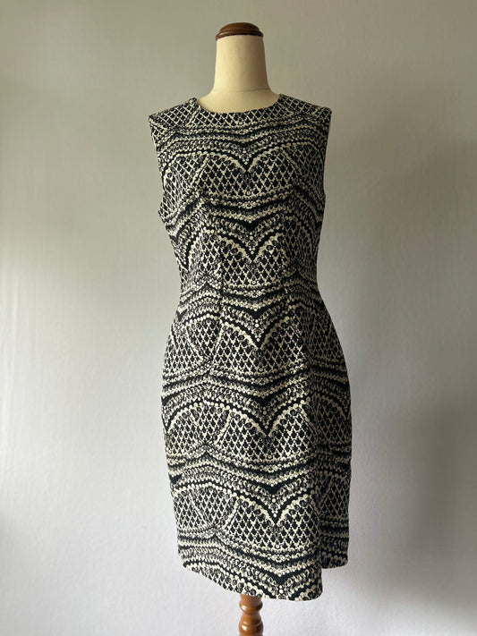 Diane von Furstenberg Printed Cotton-Blend Sheath Dress – Size 8