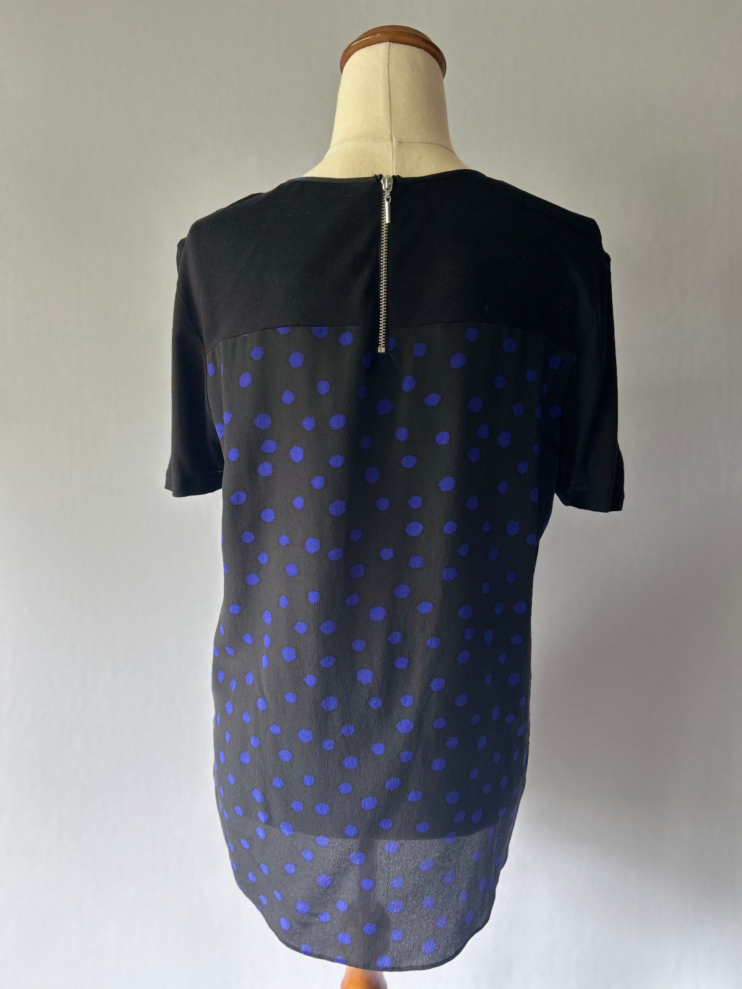 Rebecca Taylor Polka Dot Silk Keyhole Blouse – Size 6