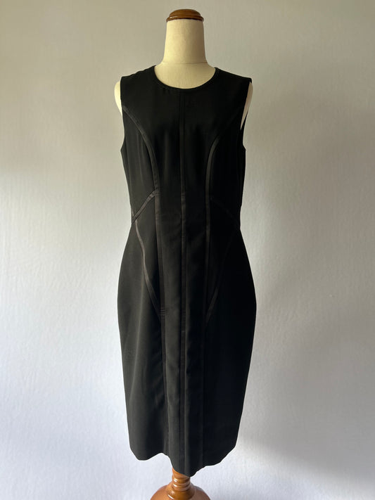 Hugo Boss Black Sheath Dress with Contrast Piping - UK 10 / US 6