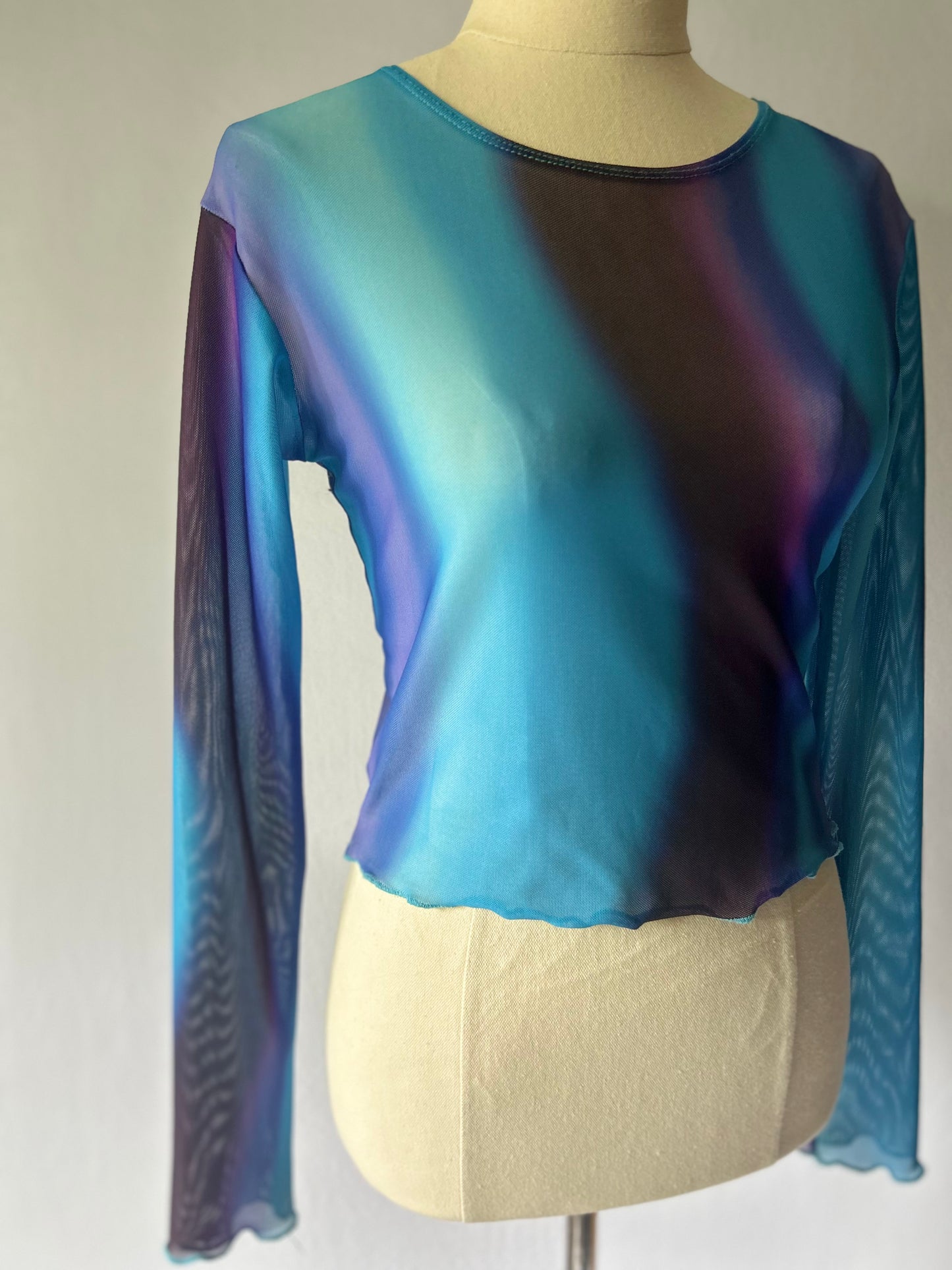 Blue Sheer Cropped Top – Size XS