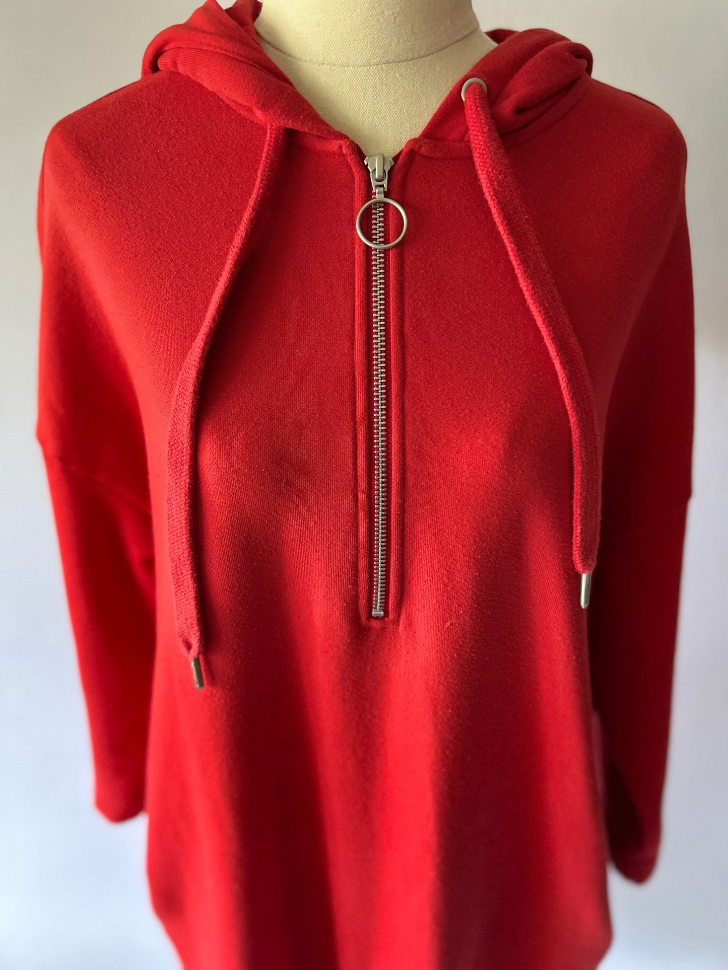 Monki Red Hoodie Dress with Pockets – Size M