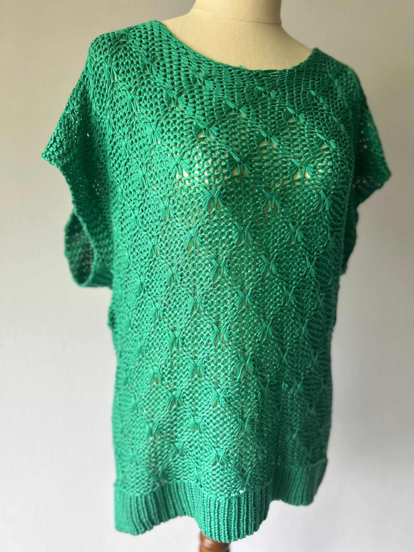 Green Open Knit Sweater – Size M