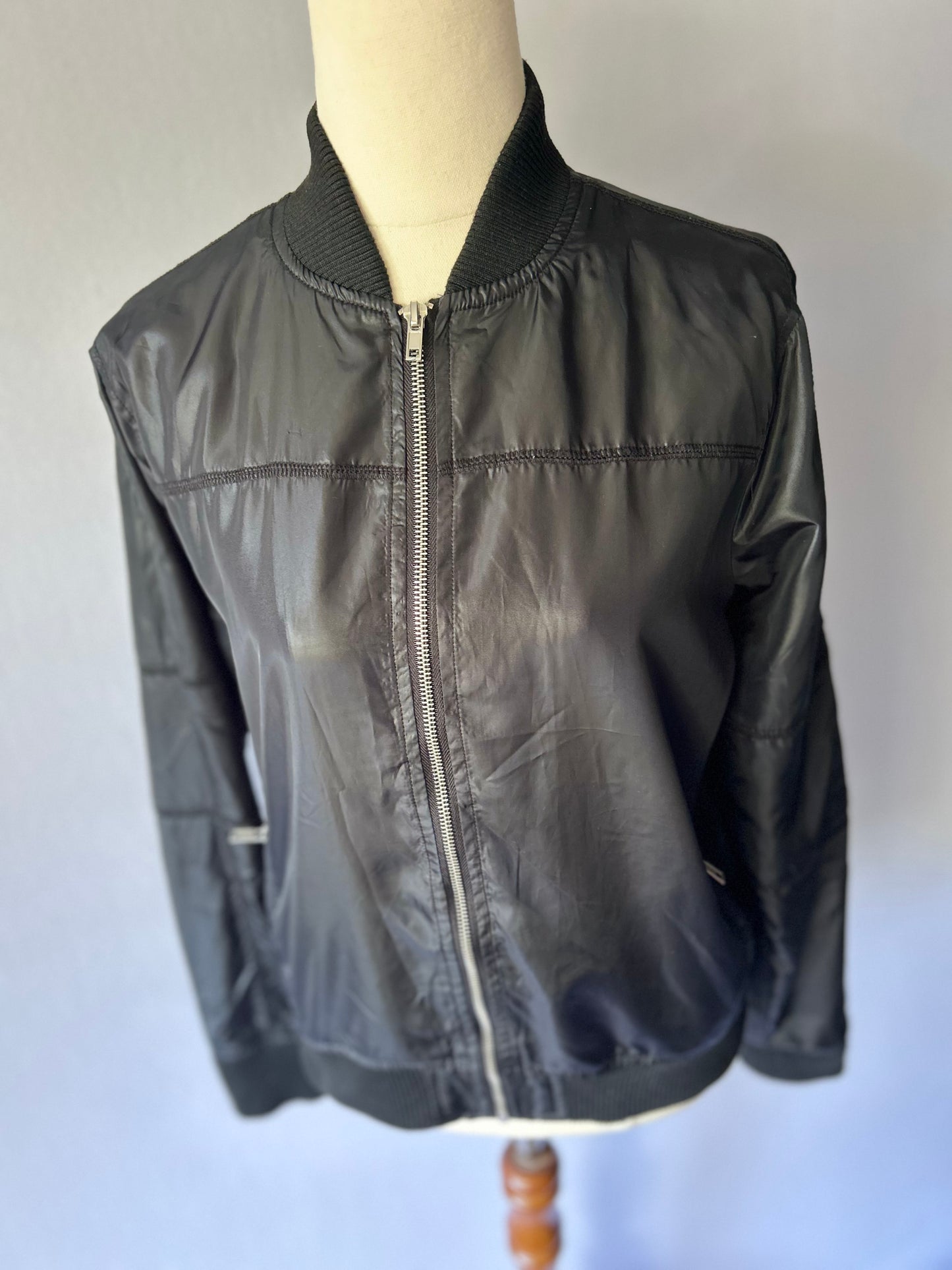 Cotton On Sleek Black Bomber Jacket – Size 10