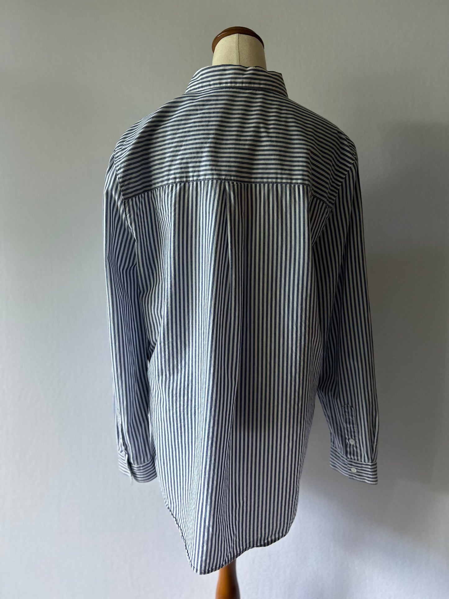 Just Jeans 100% Cotton Stripe Button-Down | Heart Floral Embroidery | Size 14