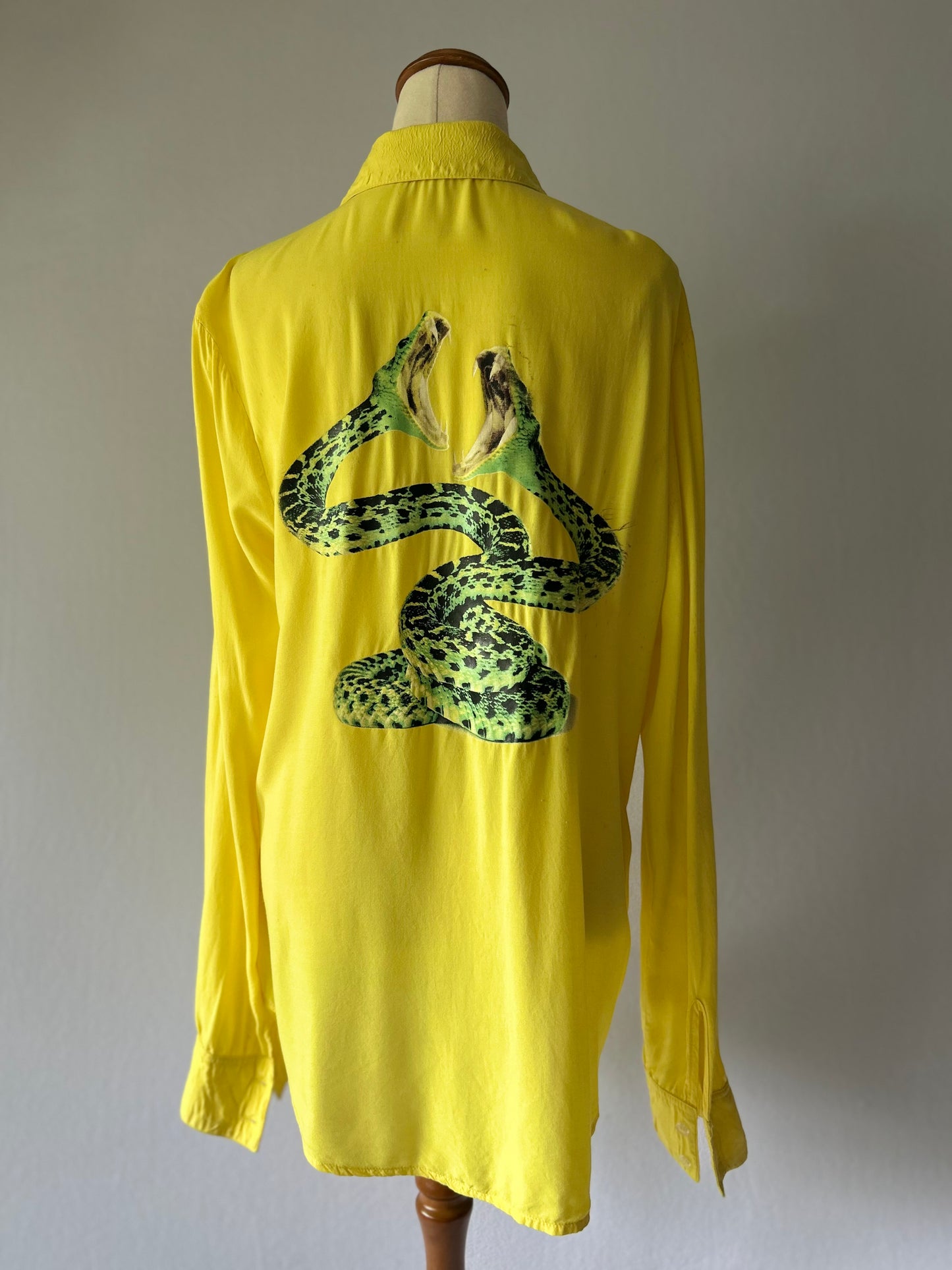 Stolen Girlfriends Club Yellow Shirt – 100% Rayon | Serpent Print Back