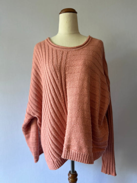 Verge New Zealand Asymmetric Textured Cotton Jumper - Size S