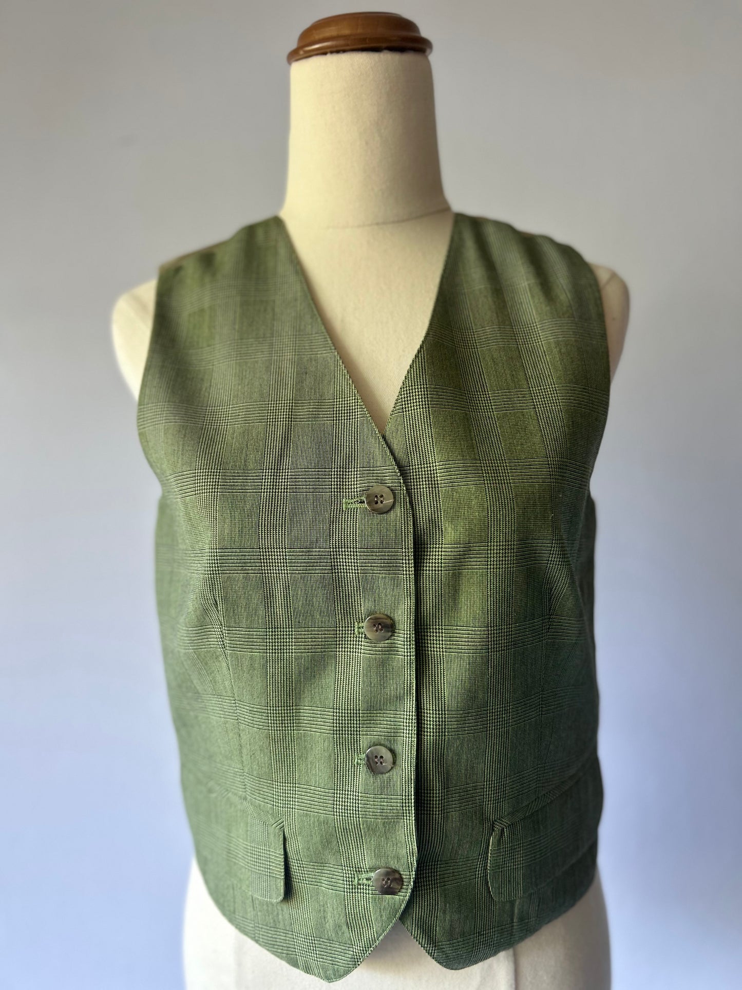 Vintage Moss Check Tailored Set – Size 34 (XS)