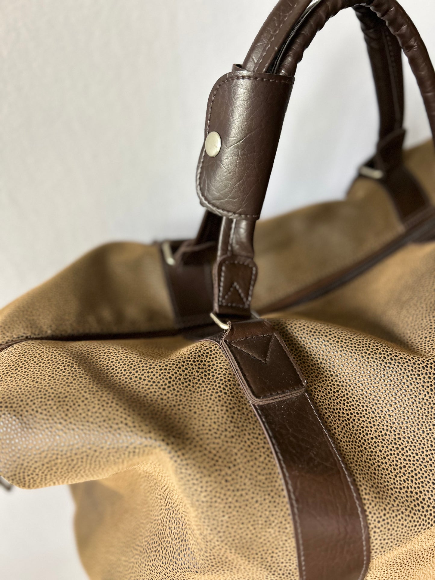 Tan Pebble-Grain Leather Weekender Bag