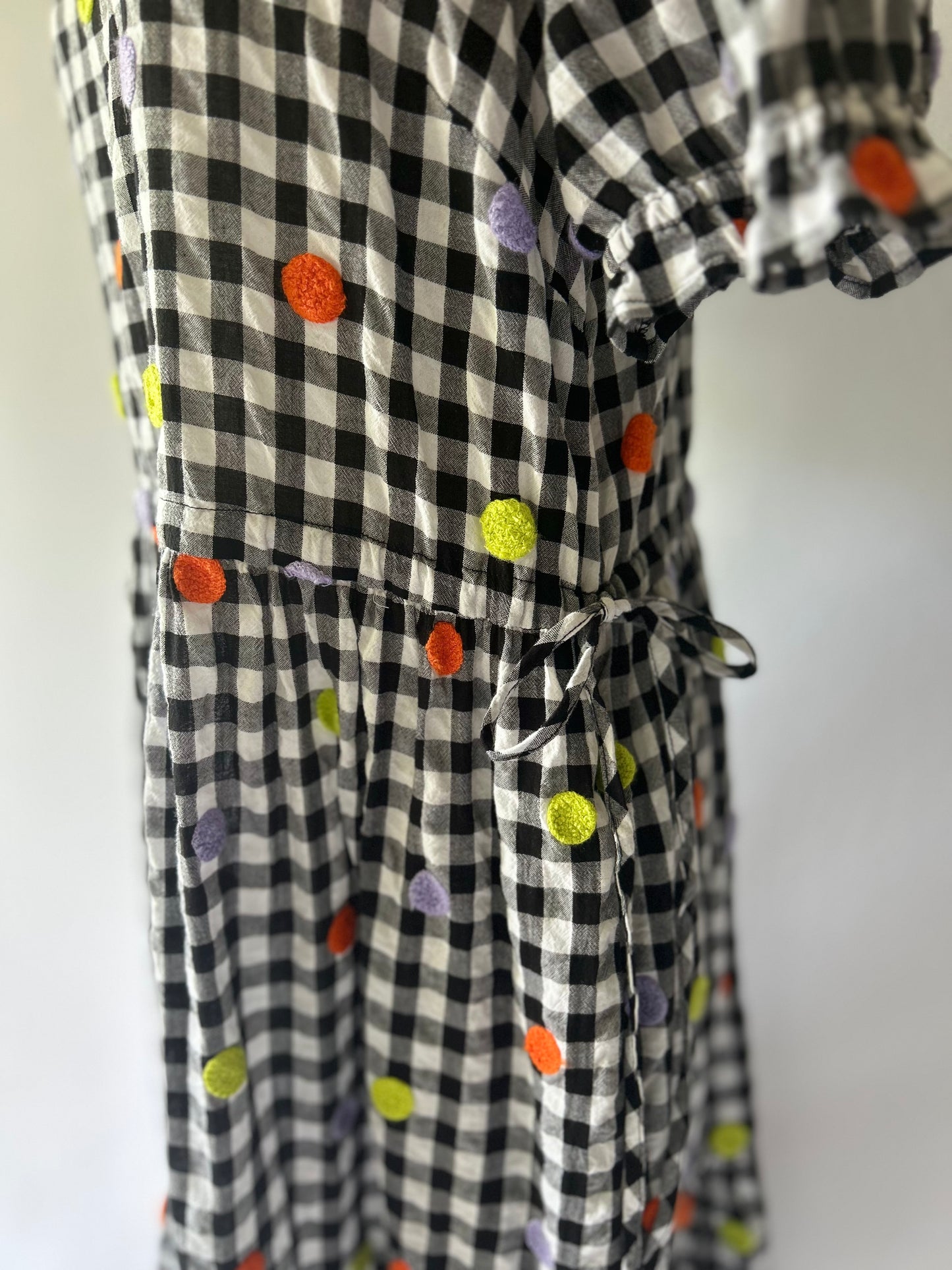 Gorman Polka Spot Gingham Dress - 100% Organic Cotton - Size 10