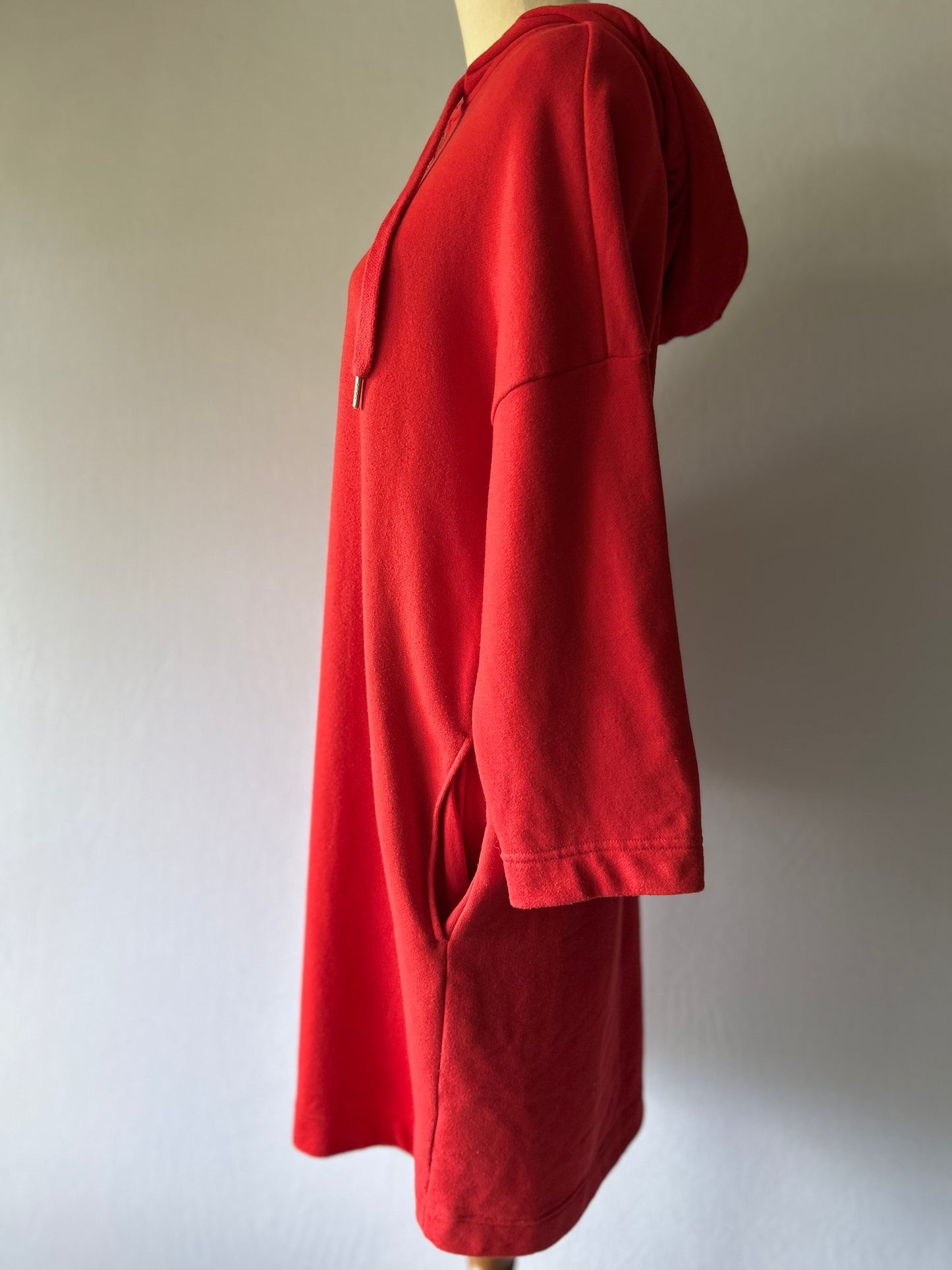Monki Red Hoodie Dress with Pockets – Size M