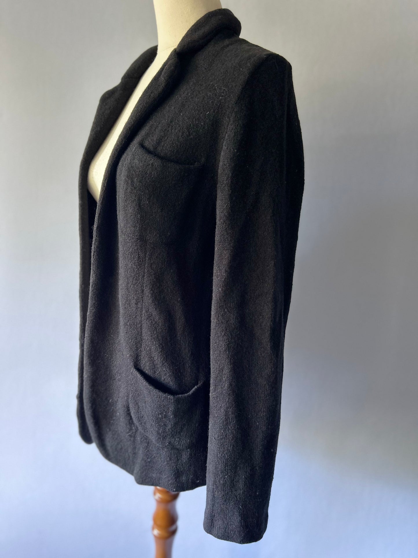 Premium 100% Wool Open-Front Cardigan – Size 8