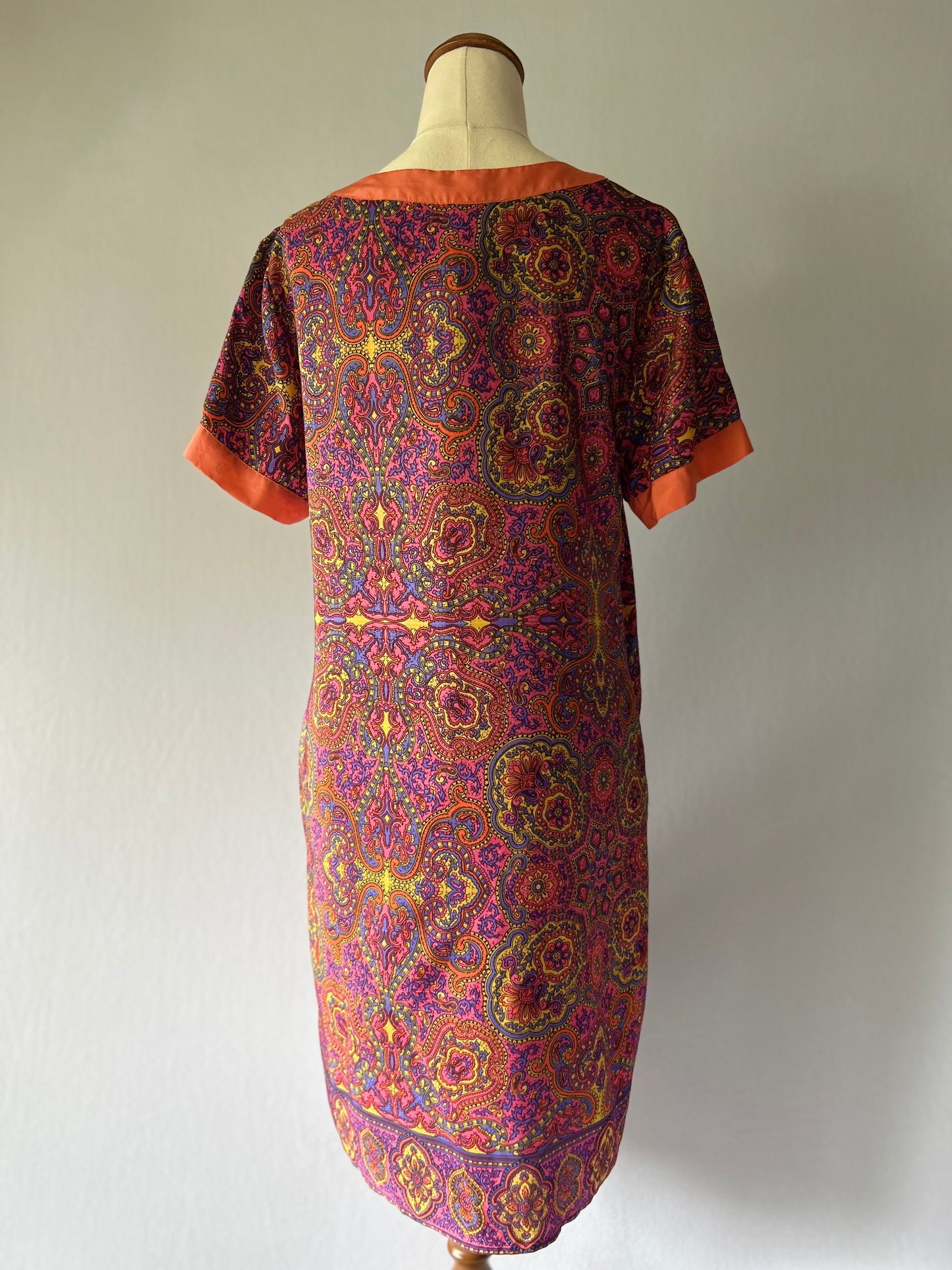 Luxurious 100% Silk Paisley Print Tunic Dress