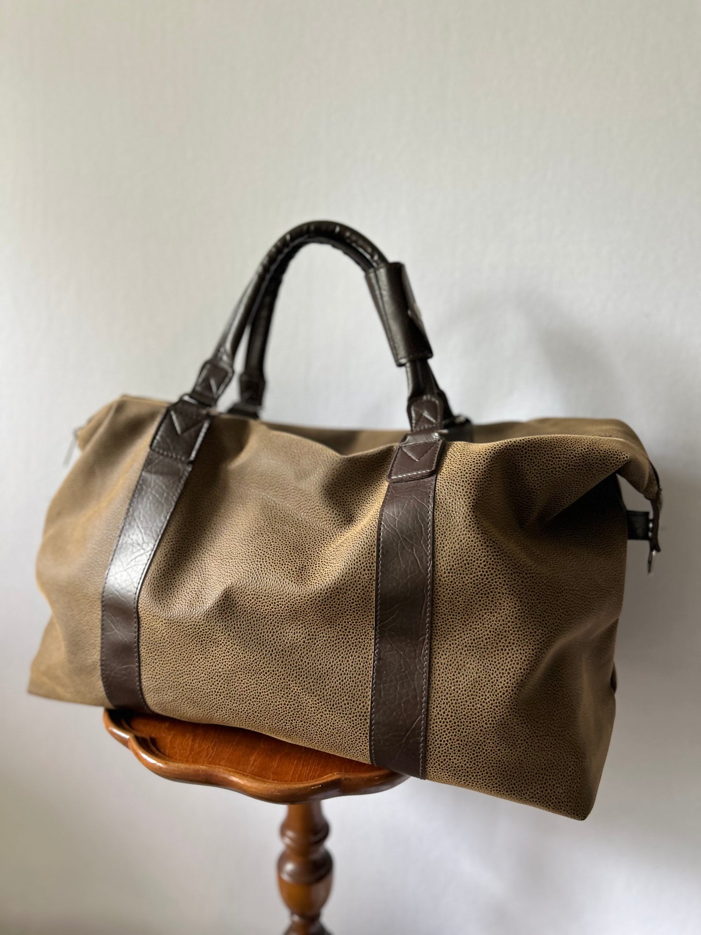 Tan Pebble-Grain Leather Weekender Bag